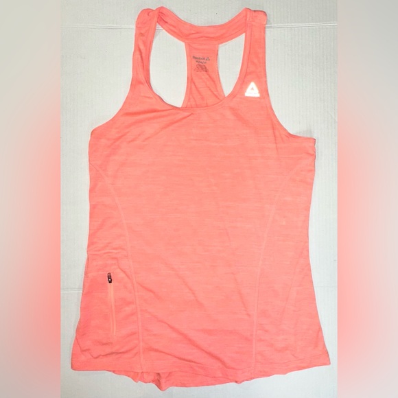 Reebok CrossFit Tank Top Racerback Zip Up Side Pocket Pink Orange Size Medium - Picture 4 of 8